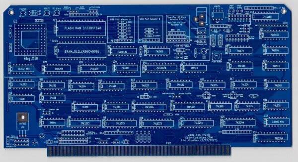 S100 Bus Z180 SBC V0.8a PCB