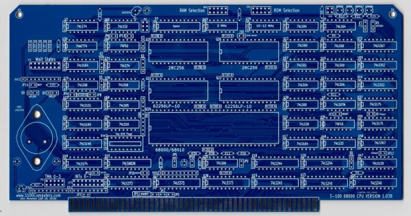 S100 Bus 68000/68010 V3 CPU - PCB